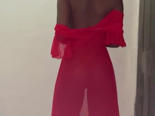 Magnificent damsel em vermelho lingerie faz striptease: grátis sexo filme 2c | xhamster