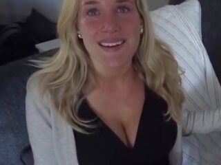 Attractive Blonde MILF with Nice Milky Cleavage: Free HD sex clip f8
