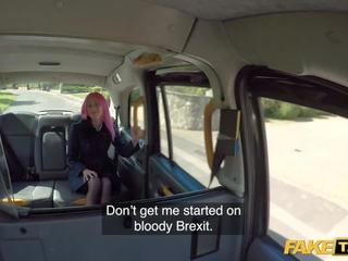 Fake Taxi Pink Haired Roxy Lace Fucks a Huge White prick