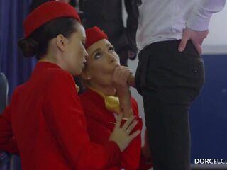 Tõsi airline vip parim orgia hostess seks! nailon sukad kuradi