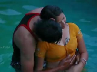 Super Mamatha romance with youth young man in swimming pool-1